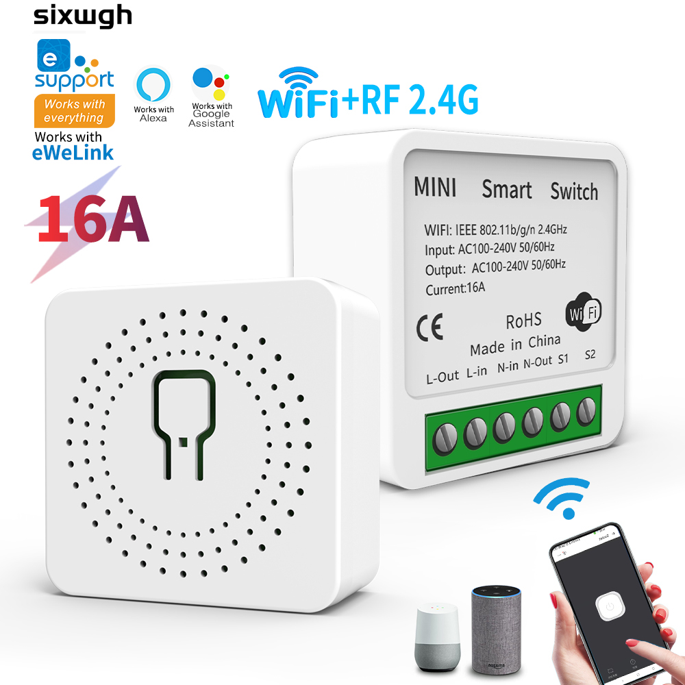 EWeLink สวิตช์อัจฉริยะ WiFi 16A ใช้งานร่วมกับ Alexa และ Google Home ควบคุมด้วยเสียง