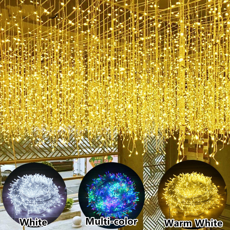 96/200led พลังงานแสงอาทิตย์ Icicle Light "AC220v" หรือ "Solar" Power Christmas Fairy String Light ผ้าม่านตกแต่งคริสต์มาส