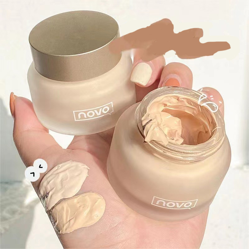 Novo คอนซีลเลอร์ Liquid Foundation ติดทนนานไม่มีแต่งหน้า Moisturizing ผิวแห้งผสมน้ํามันผิวนักเรียนหญิงราคาถูก Kiss Mom S