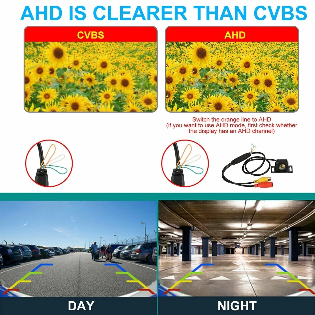 กันน้ํา 170o กล้องมองหลังรถยนต์ - HD Night Vision AHD/CVBS Dual Purpose Fisheye thumbnail 9