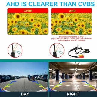 กันน้ํา 170o กล้องมองหลังรถยนต์ - HD Night Vision AHD/CVBS Dual Purpose Fisheye
