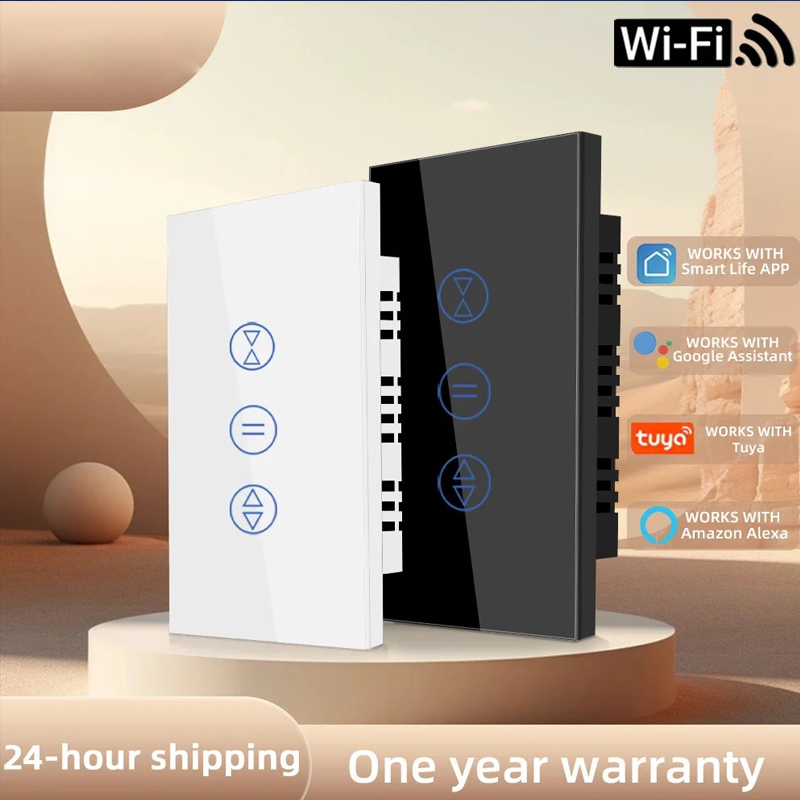 ทำงานร่วมกับสวิตช์ผ้าม่านแบบสัมผัส WiFi ของ Tuya สำหรับมอเตอร์หน้าต่างไฟฟ้า รองรับ Alexa Google Home