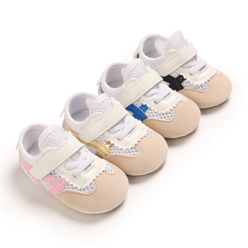ใหม่ฤดูใบไม้ผลิและฤดูใบไม้ร่วงใหม่เด็กทารก Anti Slip เดินรองเท้าผู้ชายเด็ก Anti Slip Breathable ตาข่ายสีขอบแฟชั่นอเนกประสงค์กีฬารองเท้า