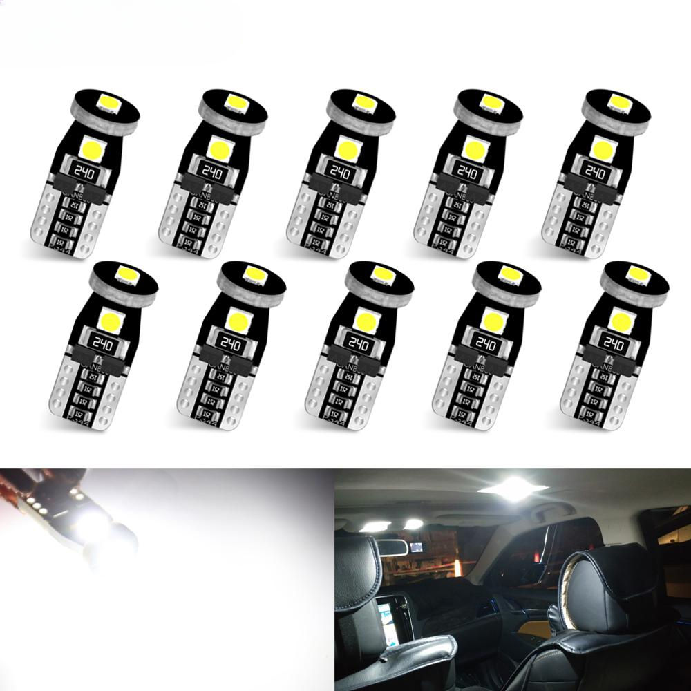 T10 Led Canbus W5W หลอดไฟ Led 168 194 6000K สีขาวสัญญาณโคมไฟโดมอ่านป้ายทะเบียนไฟภายในรถไฟอัตโนมัติ 12V