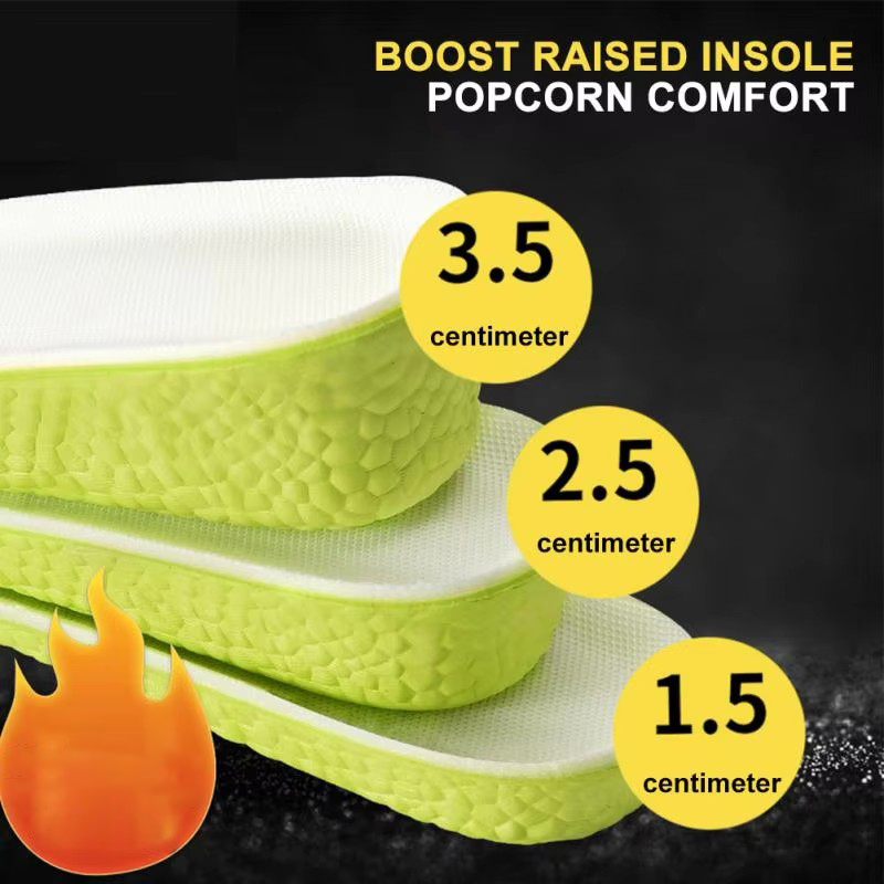 ความสูงเพิ่ม Insoles สําหรับผู้หญิงผู้ชาย Invisiable Boost 1.5-3.5 ซม.Breathable สบาย Orthopedic Insoles Shock Absorption Pads