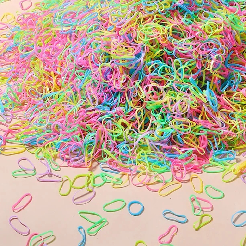 500/1000 ชิ้นผม Bands Colourful ทิ้งผม Ties แถบคาดศีรษะสาวผู้ถือผมหางม้า Bands เด็กอุปกรณ์เสริมผมขายส่ง