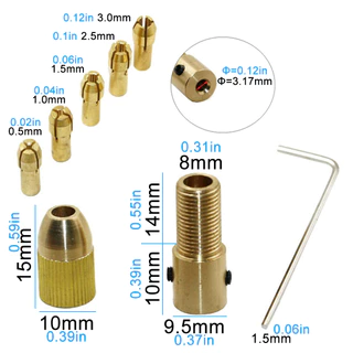 ชุดหนึ่ง 7 ชิ้น Micro เจาะ Bit Collet ชุด, 2.35 มม./3.17 มม.เจาะขนาดเล็ก Chuck สําหรับเครื่องมือโรตารี่และเจาะมือ