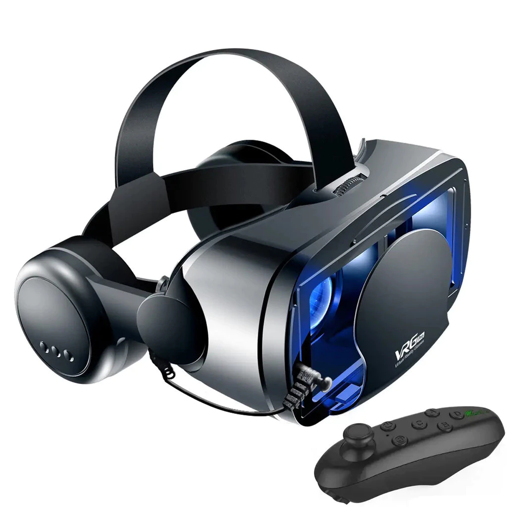 ชุดแว่นตาเสมือนจริง 3D VR ใหม่ล่าสุด สมาร์ทแว่นตาเสมือนจริง สำหรับสมาร์ทโฟน เลนส์พร้อมควบคุมและหูฟัง ขนาด 7 นิ้ว