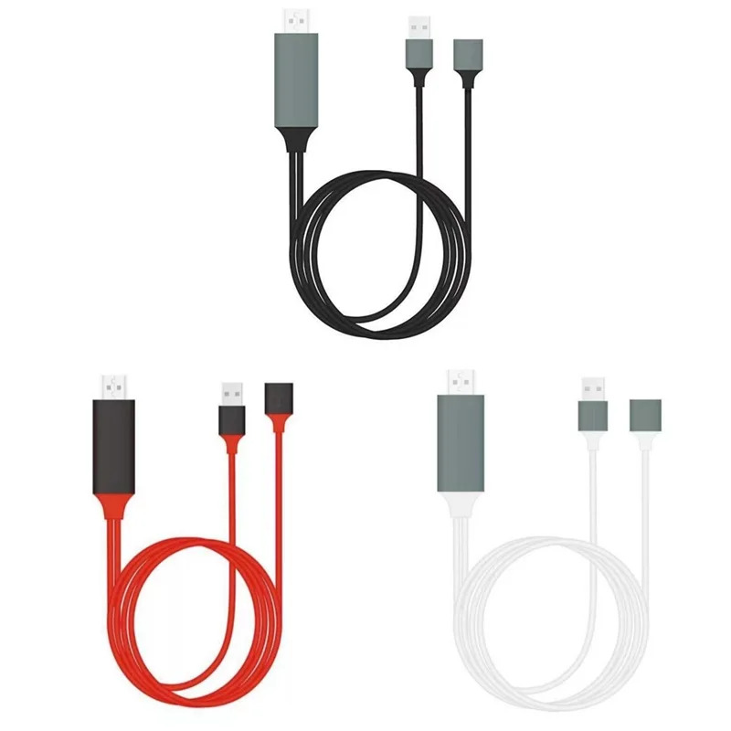 อะแดปเตอร์สายเคเบิลกระจกสากล USB เป็น HDMI เข้ากันได้กับ HDTV อะแดปเตอร์แปลงสายเคเบิลโทรศัพท์ไปยัง HDTV สายทีวีสนับสนุน iOS Android
