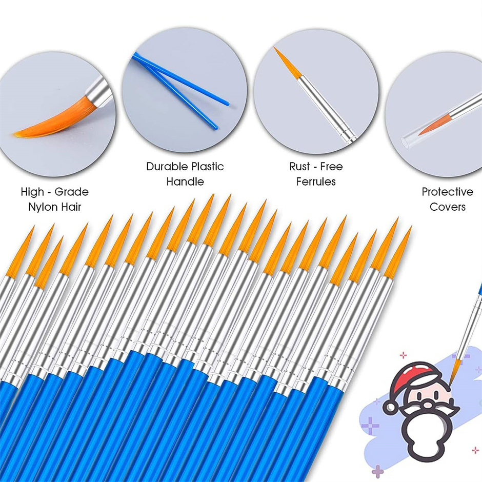 ชุดแปรงทาสี 100 ชิ้น แปรงกลมและแปดเหลี่ยมขนาดเล็ก สำหรับงานฝีมือเด็ก เหมาะสำหรับห้องเรียน - รูปที่ 5