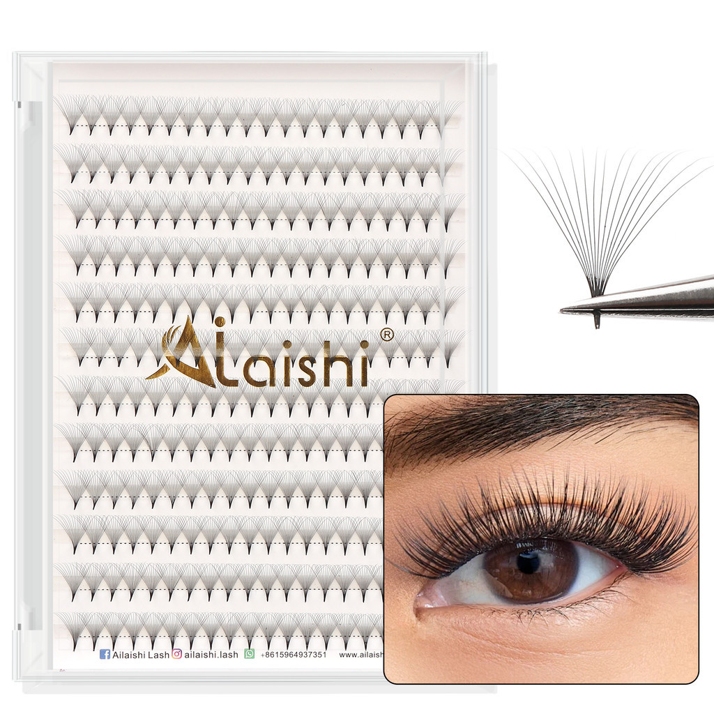Ilasihi 240PCS 15D 8-16 มม.ขนตาแต่งหน้า eyelash extension handmade สีดํา faux mink พรีเมี่ยม eyelash premade พัดลม eyelash Applicit