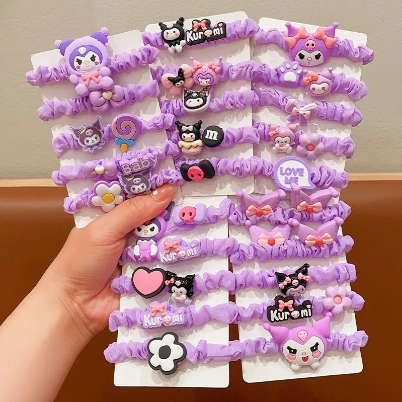 5ชิ้น/น่ารักคุโรมิคาดศีรษะสาวเด็กผูกผมมูลค่าสูงเจ้าหญิงผูกผมสาวผูกผมยางรัดสาวไส้กรอกแหวน