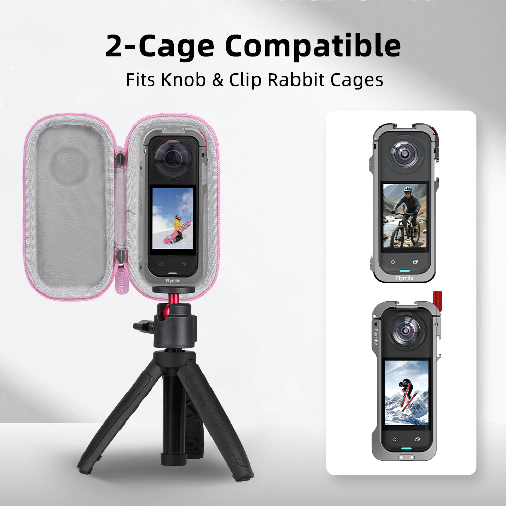 Flymile X5 กรงเก็บอุปกรณ์พกพาสําหรับ Insta360 X5 กรอบป้องกัน กระเป๋าถือกระเป๋าเดินทางมินิพกพาสะดวก thumbnail 7