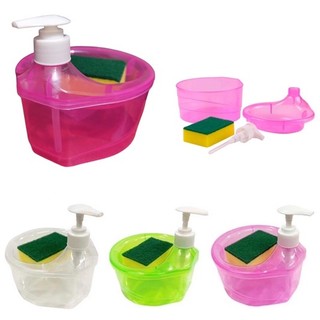 Thebest NEW Round shape dishwashing soap liquid pump soap dispenser with  free sponge