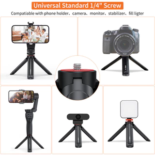 Uurig TP05 ขยายมินิกล้องขาตั้งกล้อง,แบบพกพา Selfie Stick Handle Grip เดสก์ท็อปเว็บแคมขาตั้ง 1/4 "สกรูสําหรับ DSLR เว็บแคมผู้ถือโทรศัพท์ Selfie Stick Vlog ขาตั้งกล้อง