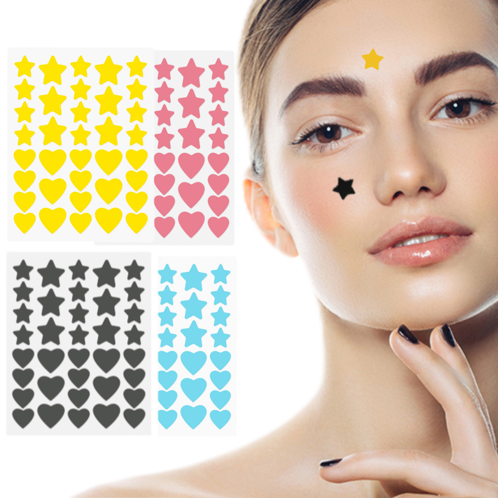 36 ชิ้นแผ่นแปะสิว 4 สี Star Love Heart สไตล์สุ่ม Match