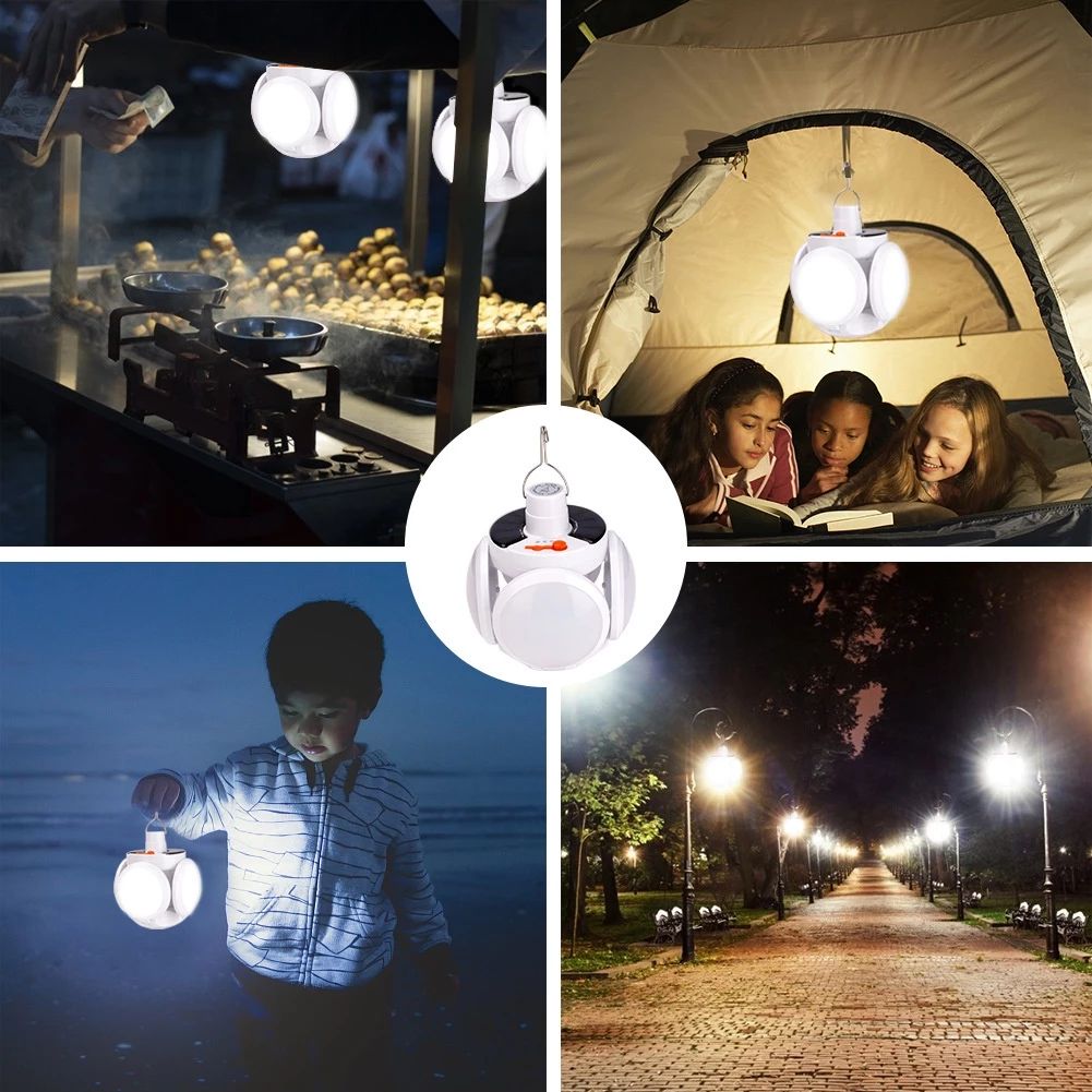หลอดไฟโซล่าเซลล์ LED พับได้ 🔆 กันน้ำ ปรับแสง 5 ระดับ ประหยัดไฟ อเนกประสงค์ - รูปที่ 6