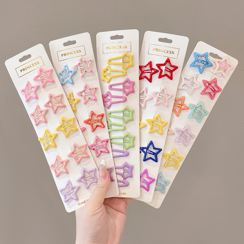 10 ชิ้น/เซ็ต Star กิ๊บติดผมสําหรับเด็กสาว Headwear โลหะผสม Barrettes น่ารัก Glitter BB คลิป Hairpins อุปกรณ์เสริมผม