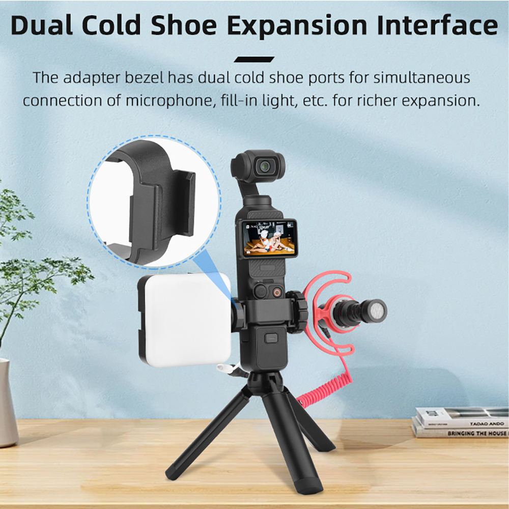 Brdrc ขยายอะแดปเตอร์สําหรับ DJI Osmo Pocket 3 กล้องกิมบอลมือถือพร้อมรองเท้าเย็นคู่ 1/4 "รูสกรูยึดสําหรับกล้องอุปกรณ์ถ่ายภาพ ﻿