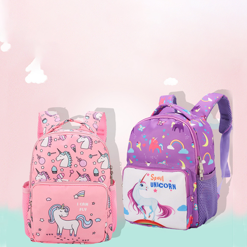 1pc น่ารักและใช้งานได้จริงสําหรับกระเป๋านักเรียนสี Candy สําหรับยูนิคอร์นพิมพ์กระเป๋าเป้สะพายหลังขนาดใหญ่ความจุ Multi-Functional กระเป๋าเป้สะพายหลังสําหรับวัยรุ่น GirlsZ