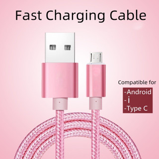 สายไฟ Android Micro USB Type C Nylon Braid Fast Charging Pow…