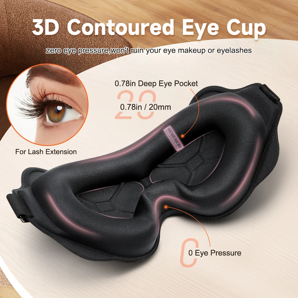 3d Sleeping Mask Block Ou t Light Sleep Mask สําหรับตา Soft Sleeping Aid Eye Mask สําหรับ Travel Eyeshade Night Breathable Slaapmasker