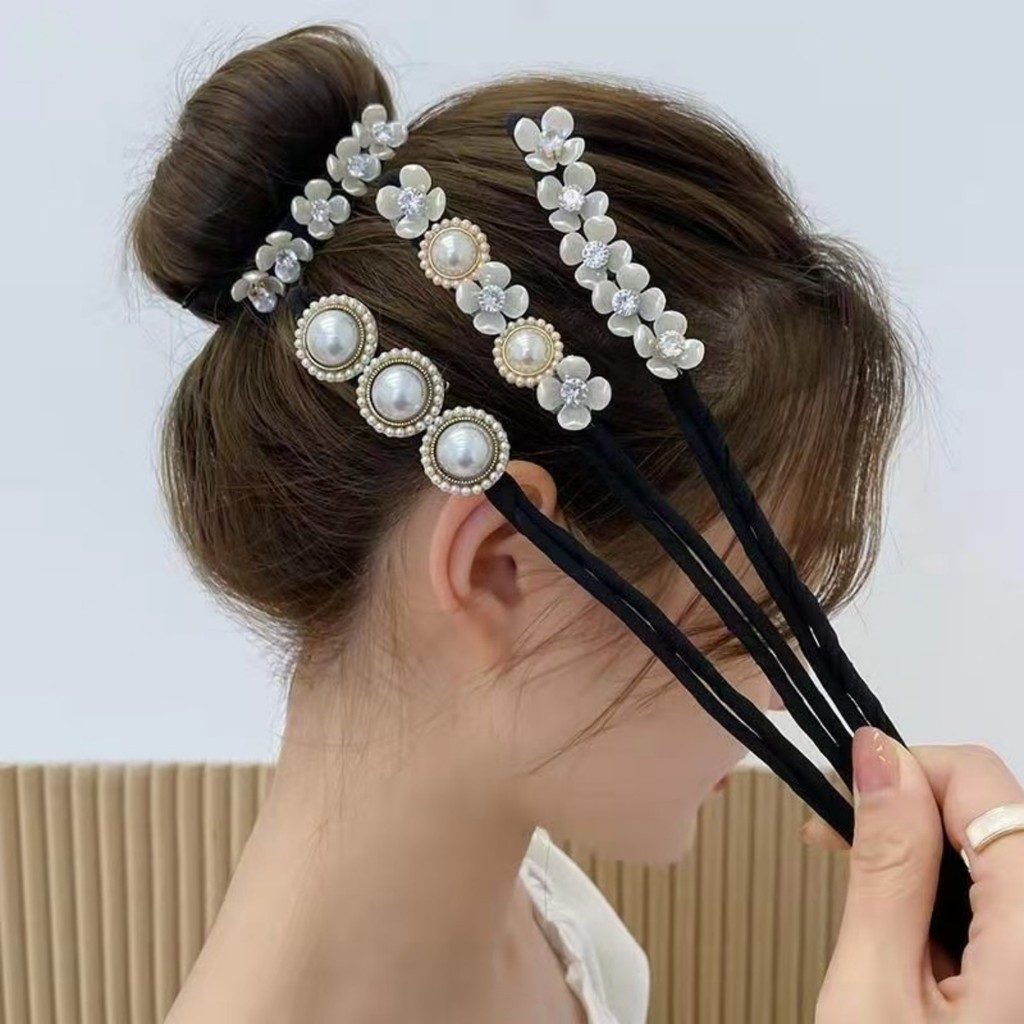 1สุภาพสตรีดอกไม้ผมclipper Ballอุปกรณ์เสริมผมHandyเครื่องมือFluffy Lazy Bud Head Elegant Classyแหวนผมผู้ถือ