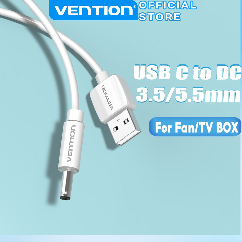 VENTION [Value Choice] สายชาร์จ USB เป็น DC 5.5 มม. สําหรับฮับ พัดลม ขนาดเล็ก โคมไฟตั้งโต๊ะ 28 AWG