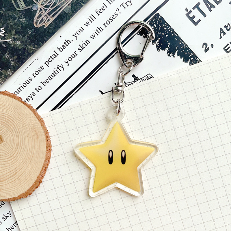 1 ชิ้น Super Mario เกม Merchandise จี้อะคริลิคพวงกุญแจสามารถใช้สําหรับคู่กระเป๋าจี้ Key Chain ของขวัญที่ระลึก