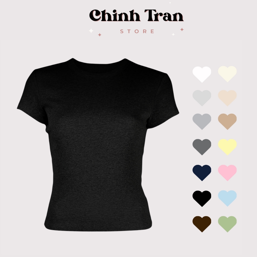 แฟชั่น All-Match สีทึบแขนสั้นเสื้อยืดผู้หญิงฤดูร้อนสไตล์ใหม่เวอร์ชั่นเกาหลี Pure Desire สีชมพู Giant Body ยืดหยุ่น
