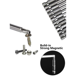 หนึ่งชุด Hollow Star Drive Bit ชุด, 11-12 ชิ้น T5-T40 ผู้ถือแม่เหล็ก Bits ความยาว 50-100 มม.สําหรับอุปกรณ์ซ่อม