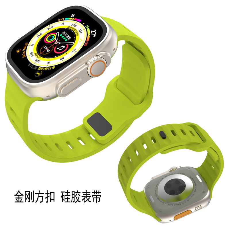 เหมาะสําหรับ Apple watch 123456789สายนาฬิกาซิลิโคนกีฬา King Kong Square Buckle รุ่นพิเศษ