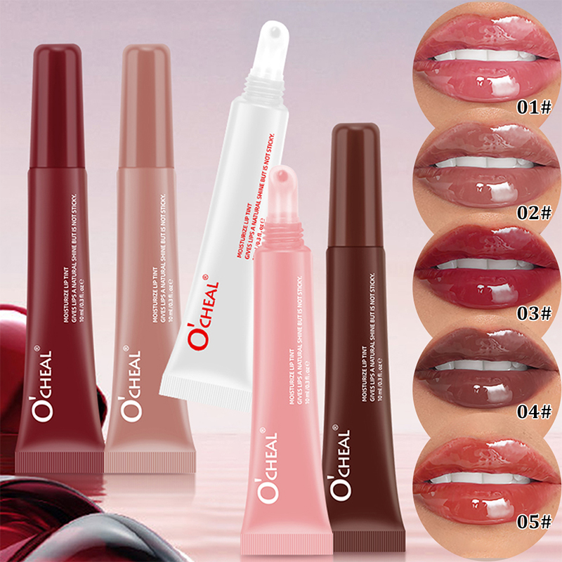 Ocheal Water Light Dudu ลิปสติก Mirror Liquid Lip Gloss ลิปกลอส Rich Lip Oil Moisturizing และ Non Staining Glass Lip Oil