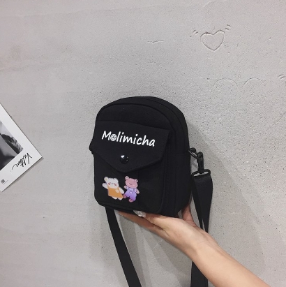1 Pc น่ารัก Mini ไนลอนซิป Crossbody กระเป๋าสะพายสําหรับ Lady สําหรับกลางแจ้ง Outings Travel