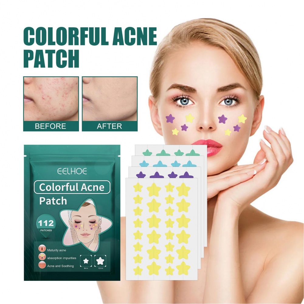 112pcs Mini Star ผีเสื้อที่มองไม่เห็นกําจัดสิว Pimple Patch สิวคอนซีลเลอร์ Face Spot Face Skin Care 
