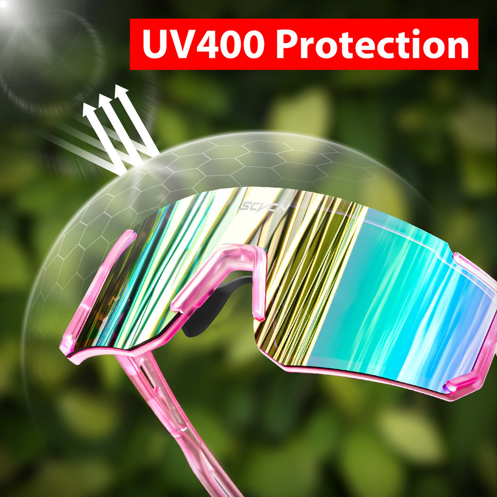 Scvcn ยูวี400 แว่นตากันแดดสําหรับขี่จักรยานสําหรับผู้ชายฤดูร้อนกีฬากลางแจ้งแว่นตาจักรยานป้องกันมีสไตล์และความสะดวกสบายสีดํา - รูปที่ 2