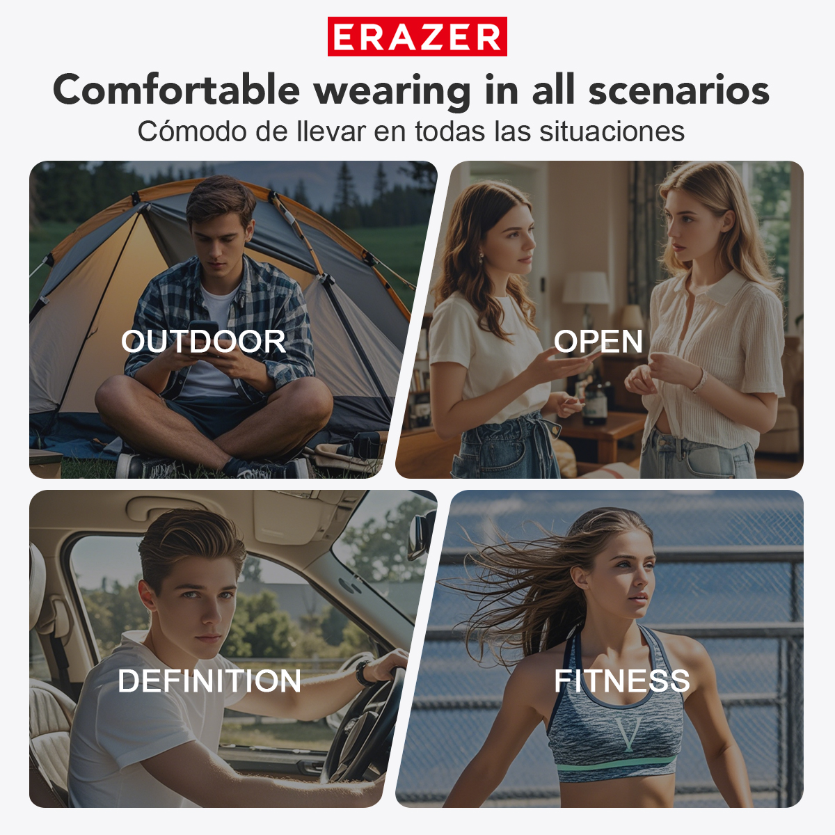 หูฟังไร้สาย Erazor XT66 PRO Al Smart แบบแปลภาษาหมดเวลาจริง Bluetooth 5.4 พร้อมหน้าจอสัมผัส LED หูฟังสำหรับธุรกิจพร้อมไมโครโฟน กันน้ำระดับ IPX5 - รูปที่ 6