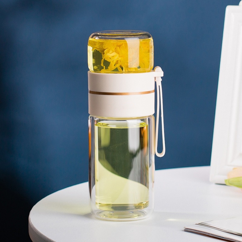 ชาขวด,ขวดชา Infuser Double Wall แก้ว Borosilicate สูงกรองและ Infuser สําหรับชาหลวม Infusion ชาขวด 14 ออนซ์ 400ml