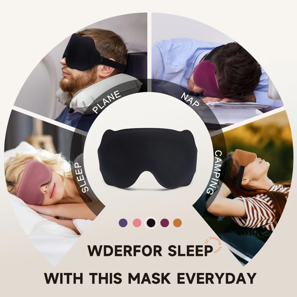 3d Sleeping Mask Block Ou t Light Sleep Mask สําหรับตา Soft Sleeping Aid Eye Mask สําหรับ Travel Eyeshade Night Breathable Slaapmasker