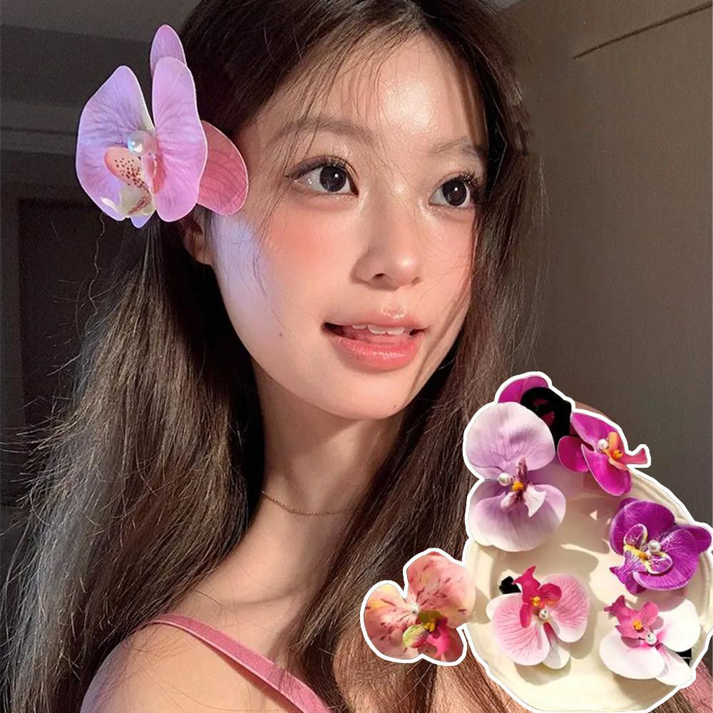 1ชิ้นมุกดอกไม้กิ๊บสําหรับผู้หญิงเกาหลี ฟาแลนนอปซิส หางม้ากิ๊บแฟชั่นอุปกรณ์ผม