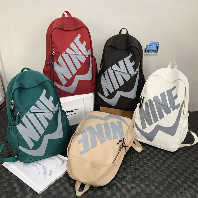 Street Wear Letter Backpack กระเป๋านักเรียนนักเรียนความจุขนาดใหญ่ All-Match กระเป๋าคอมพิวเตอร์หลายชั้น Co