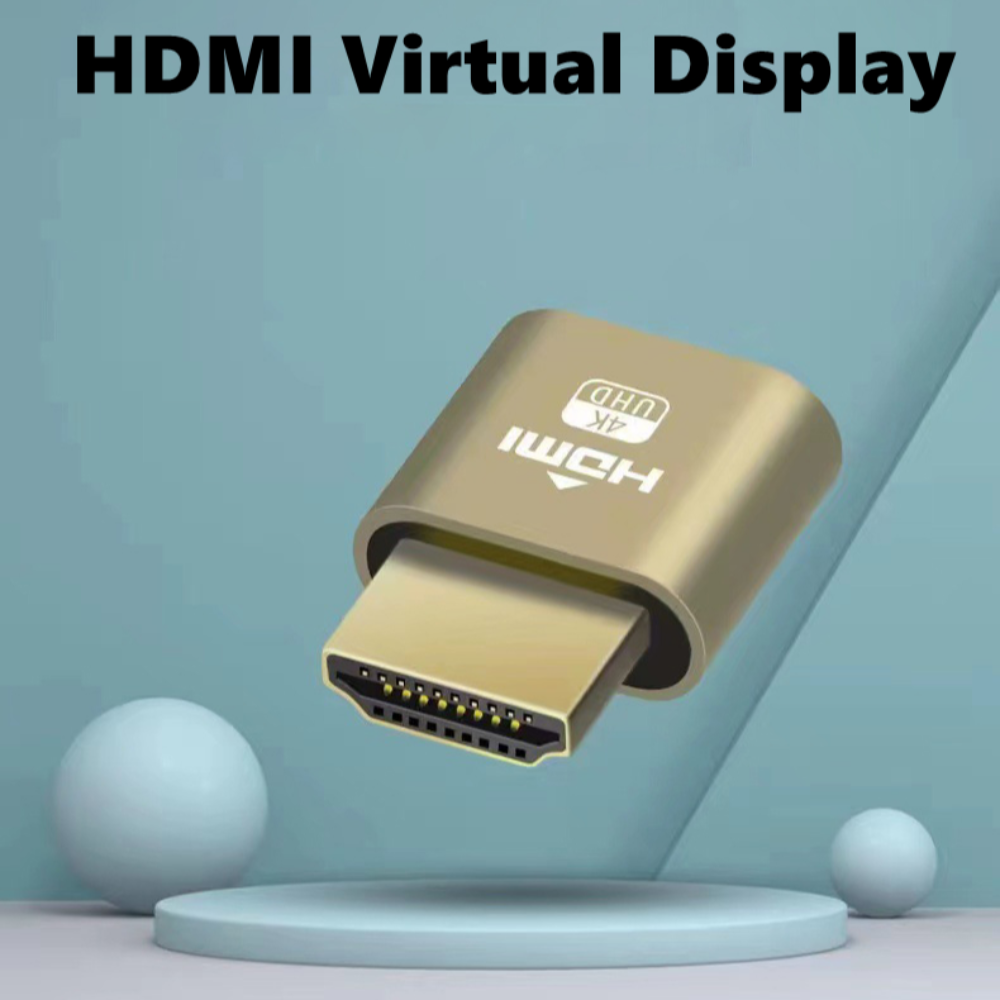 VGA ถึง 4K HDMI Dummy Plug Emulator Virtual Display Lock สําหรับ GPU Mining Server Pro