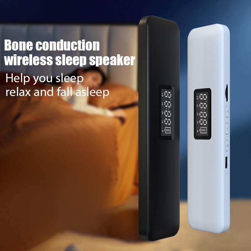 แบบพกพาและสะดวกอัจฉริยะ Bone Conduction Sleep ลําโพงจอแสดงผล LED V5.0 ง่ายต่อการพกพา Type-C Bone Conduction Music Box