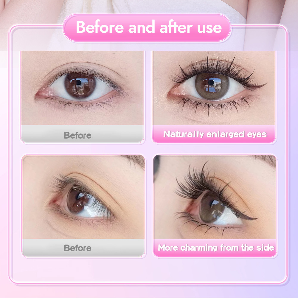 BQI Glue-Free Big Curl Natural False Lashes – 10 แถว Easy On & Off, ขนตานํากลับมาใช้ใหม่สําหรับสวมใส่ทุกวันและแต่งหน้าปาร์ตี้ - รูปที่ 5