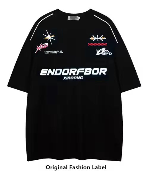 เสื้อยืดแขนสั้น พิมพ์ลายตัวอักษร ทรงหลวม สไตล์ฮิปฮอป แนวสตรีท สําหรับผู้ชาย และผู้หญิง
