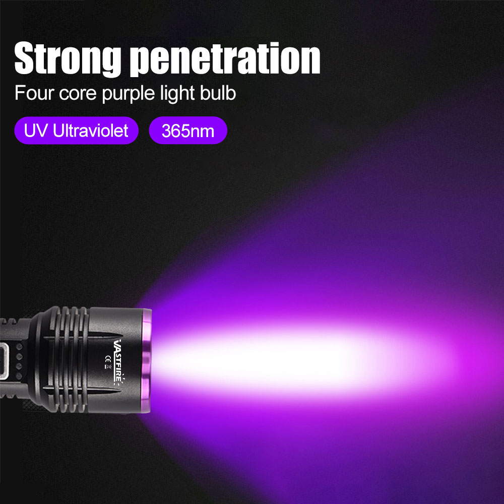 ไฟฉาย LED อัลตร้าไวโอเลต 365NM 30W สว่างพิเศษ พร้อมแบตเตอรี่ 26650 ชาร์จ USB ราคา ถูกที่สุด ดีลบีเคเค แกลเลอรีภาพที่ 3