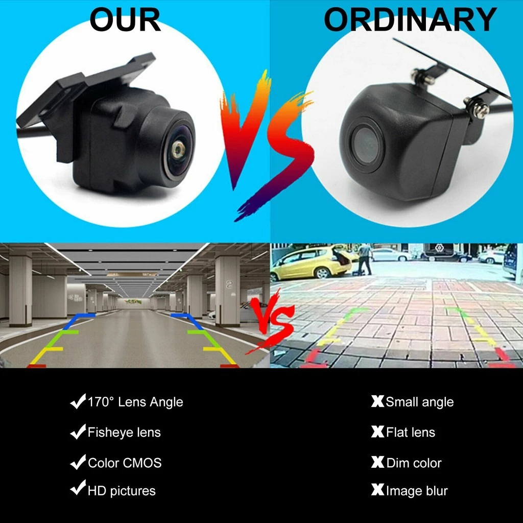 กันน้ํา 170o กล้องมองหลังรถยนต์ - HD Night Vision AHD/CVBS Dual Purpose Fisheye thumbnail 5
