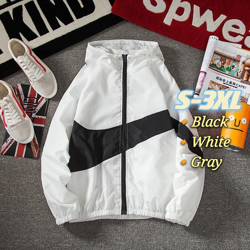 เสื้อแจ็คเก็ตผู้ชาย Hoodie เสื้อแจ็คเก็ต Windbreaker เสื้อแจ็คเก็ตผู้ชายชุดกีฬาชุดติดตามและฟิลด์ Unisex ป้องกันแสงแดด S-3XL