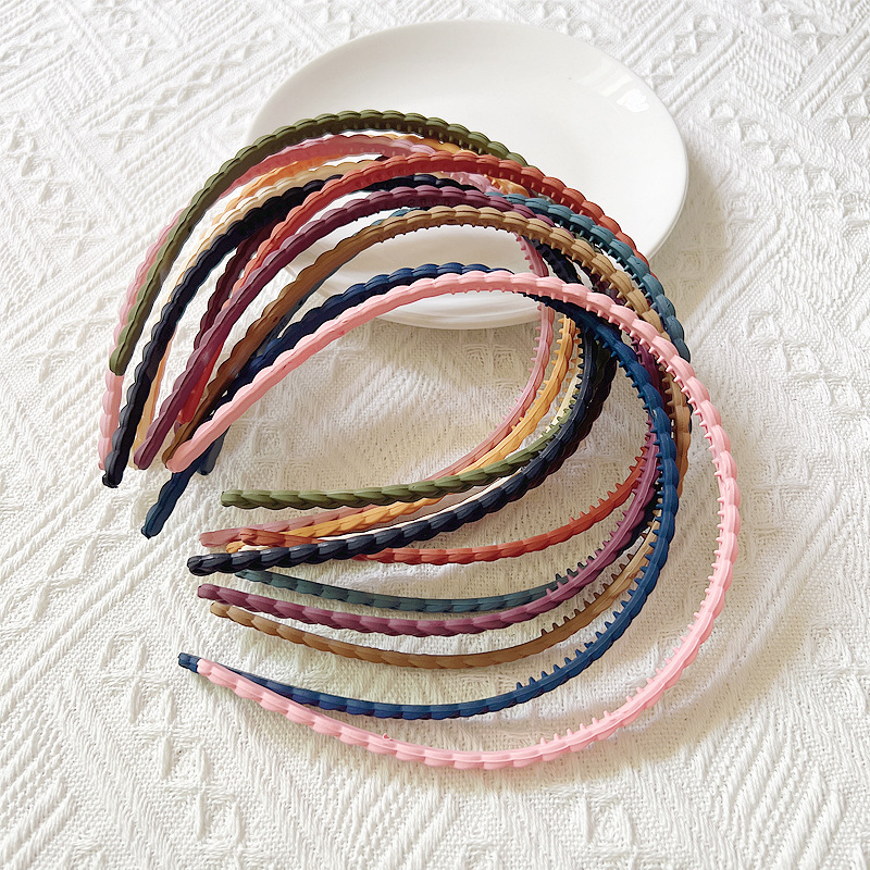 12 ชิ้น Frosted สีสเปรย์ Anti-slip แถบคาดศีรษะผู้ชายผู้หญิงสไตล์เดียวกัน Twist Braids ล้างหน้า High Skull แถบคาดศีรษะ Bangs Pressed ผม Bundle