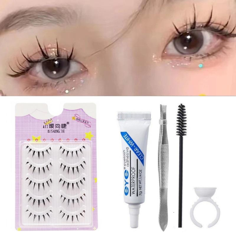 Air ขนตาปลอม 5 คู่ธรรมชาติโปร่งใสบาง Band Handmade Eyelashes ญี่ปุ่นเรียว Lashes Extension เครื่องมือแต่งหน้า